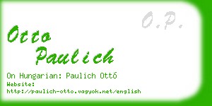 otto paulich business card